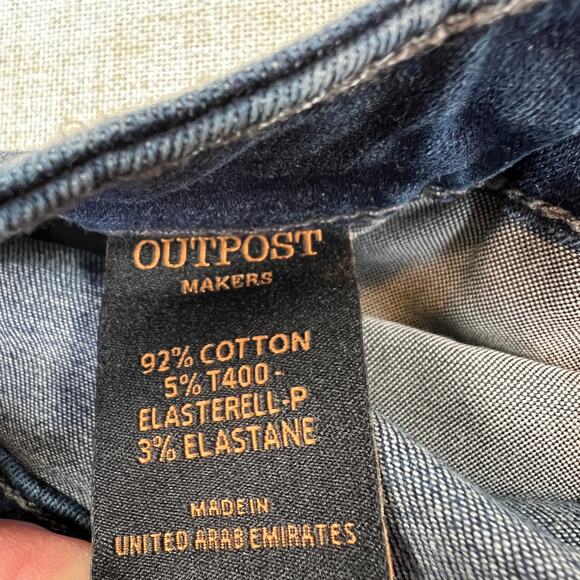 Outpost Makers Buckle Slim Straight Jeans Women's 32x32 fits 32x30.5 dark wash - Picture 7 of 11